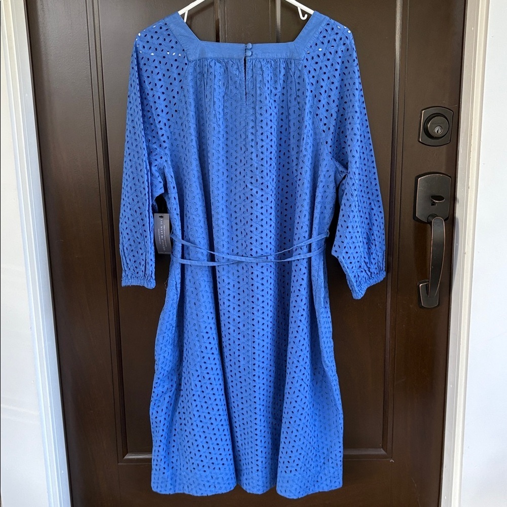 NWT Lane Bryant Square Neck Eyelet Dress Blue Size 18 Retail $110.00 - Picture 13 of 15